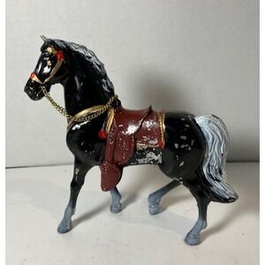 Cast Metal Carnival Prize Horse with Western Saddle Vintage 1950's Made in Japan